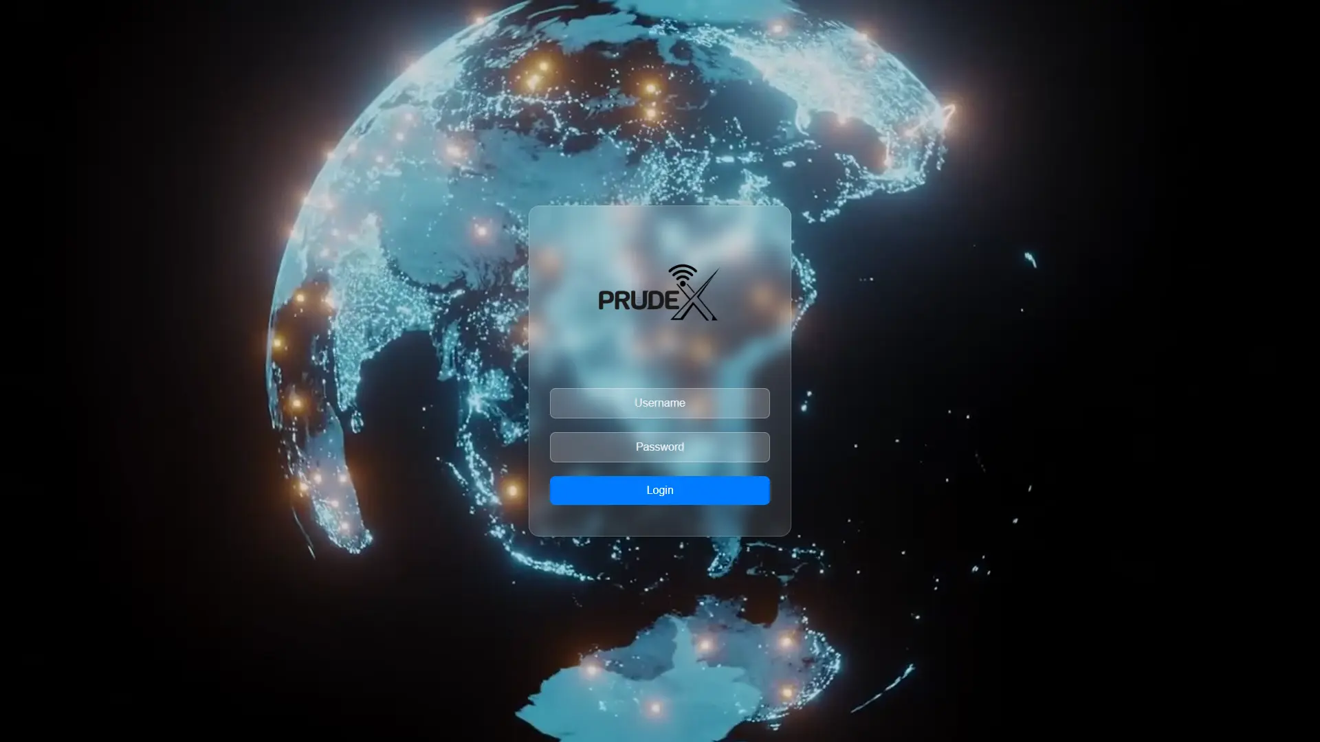 PrudeX secure login interface